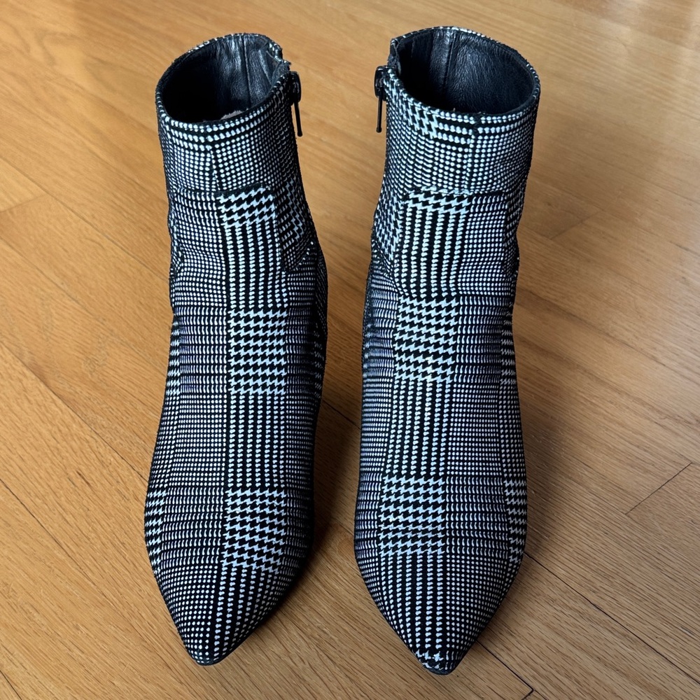 Jeffrey Campbell Monochrome Checkered Ankle Boots